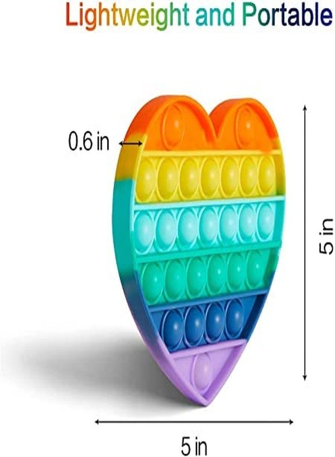 VEDZMe لعبة VEDZMe-Heart Pop It Fidget Toys، لعبة حسية لتخفيف التوتر على شكل فقاعات، لعبة سيليكون لتخفيف التوتر للأطفال ذوي الاحتياجات الخاصة المصابين بالتوحد (تصميم - Heart Popit) - Image 4